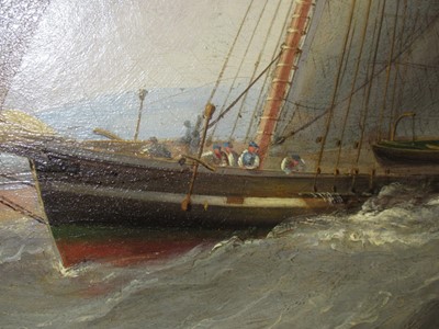 Lot 66 - JAMES HARRIS OF SWANSEA (1810-1887) - A SCHOONER OF THE ROYAL YACHT SQUADRON SAILING OFF SWANSEA