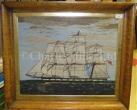 Lot 117 - A 19TH CENTURY SAILOR'S WOOLWORK PICTURE