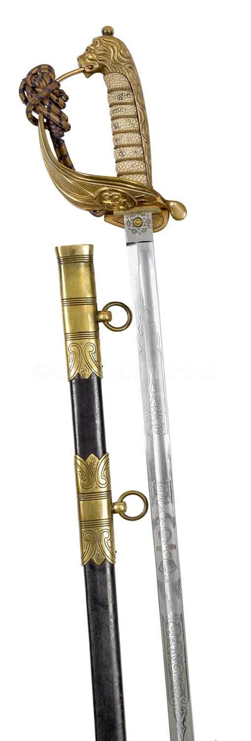 Lot 280 - LT CMDR CHARLES GOODEVE'S ROYAL NAVY DRESS SWORD