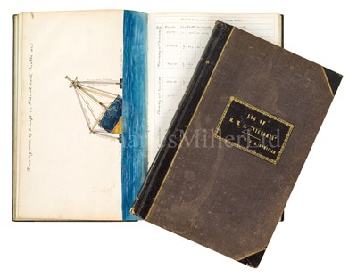 Lot 234 - MIDSHIPMAN'S LOG BOOKS FOR H.M. SHIPS VICTORY AND VICTORIA, 1864-5