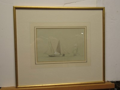 Lot 221 - RICHARD CALVERT JONES (BRITISH, 1804-1877) - 'MAN-O-WAR'; BEACHED BRIGANTINE; BRIGINTINE. ALL 1870