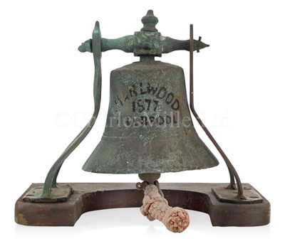 Lot 26 - A SHIP'S BELL RECOVERED FROM THE BARQUE CHARLWOOD, 1877, WRECKED OFF THE EDDYSTONE 1891
