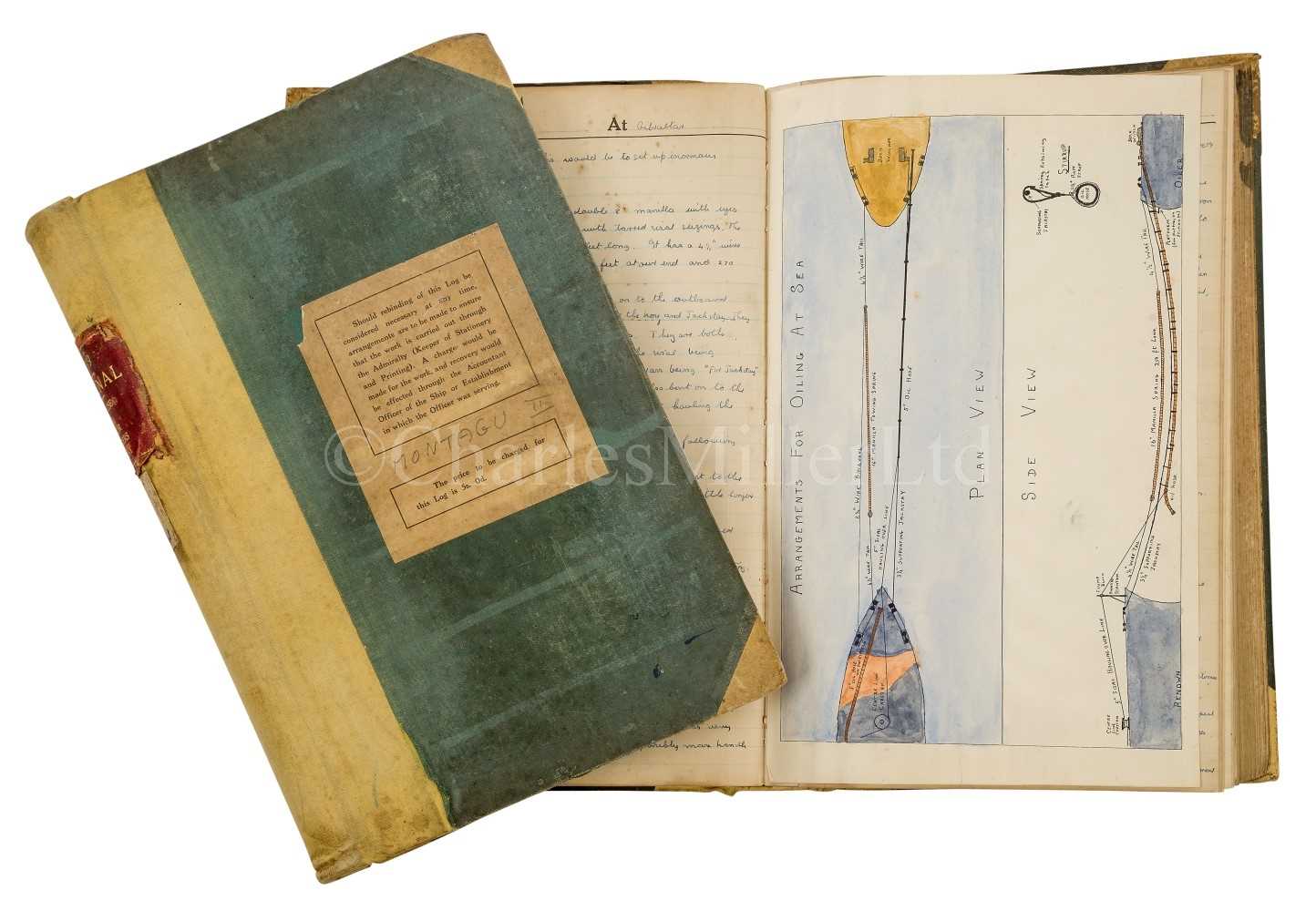 Lot 281 - MIDSHIPMAN'S LOG BOOKS FROM H.M.S. RENOWN, CIRCA 1941