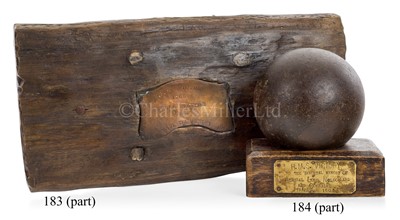 Lot 183 - A SECTION OF H.M.S. VICTORY'S HULL PLANKING. PROBABLY 18TH CENTURY