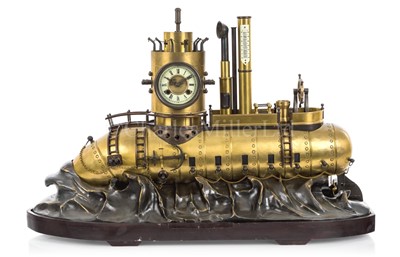 Lot 239 - A LARGE BRASS NOVELTY CENTREPIECE CLOCK IN THE MANNER OF ANDRE GUILMET, 20TH CENTURY