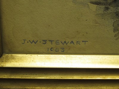 Lot 97 - J. W. STEWART (BRITISH, FL. 1903) - A BUSY THAMES SCENE WITH BLACKFRIARS RAILWAY BRIDGE, 1903