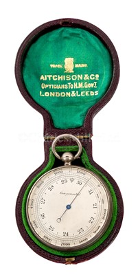 Lot 317 - A SILVER POCKET BAROMETER BY AITCHESON & CO., CIRCA 1884