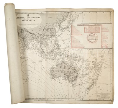 Lot 250 - AN ADMIRALTY BLOCKADE AND PATROL CHART FOR H.M.S. HYACINTH CRUISING OFF SOUTH AFRICA, CIRCA 1914