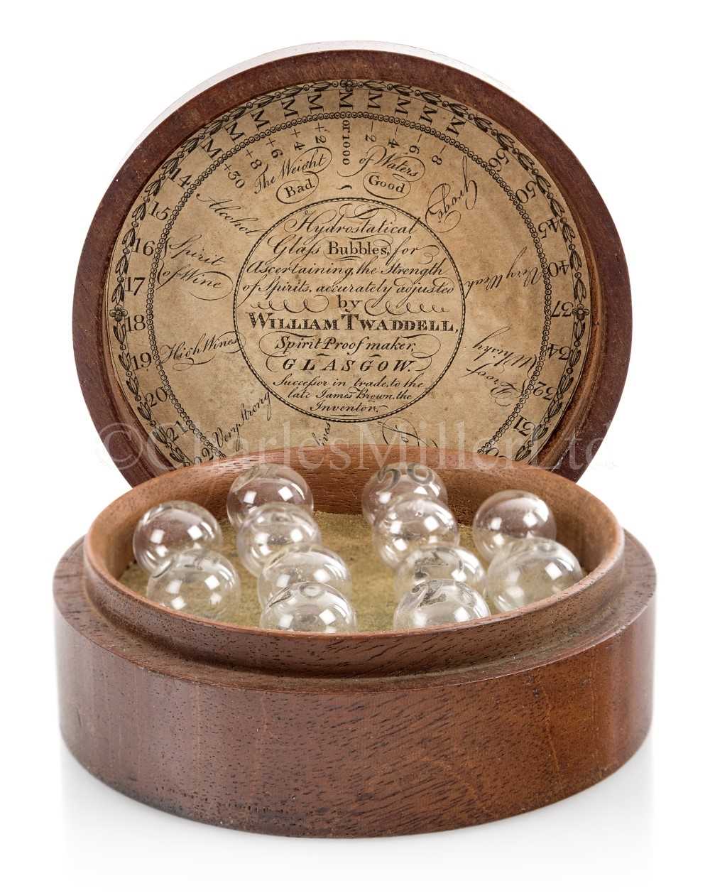 Lot 349 - A SET OF HYDROSTATIC GLASS BUBBLES BY WILLIAM TWADDELL, GLASGOW, 1800