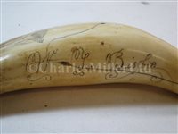 Lot 139 - Ø A 19TH CENTURY SCRIMSHAW DECORATED WHALE'S TOOTH