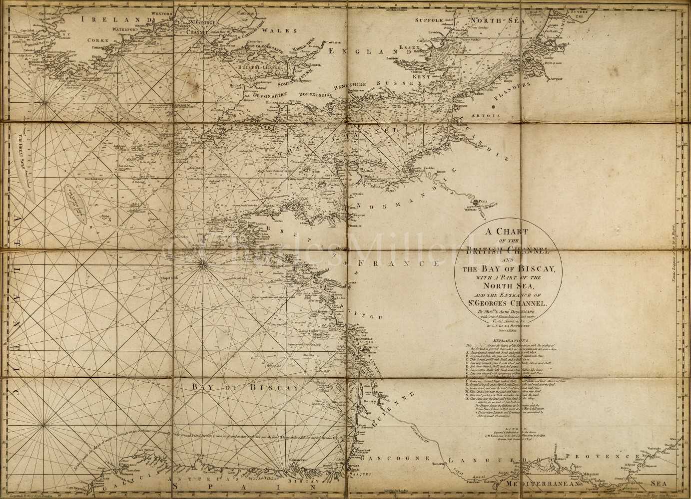 Lot 21 - 'A CHART OF THE BRITISH CHANNEL AND THE BAY OF BISCAY...'