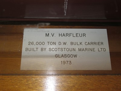 Lot 130 - A BOARDROOM MODEL OF THE BULK CARRIER M.V. HARFLEUR BUILT FOR J & C HARRISON, 1974