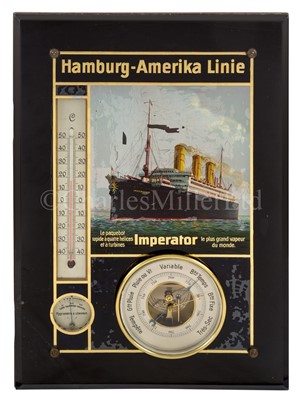 Lot 112 - A RARE HAMBURG-AMERIKA LINE BAROMETER/THERMOMETER/HYGROMETER, S.S. IMPERATOR, CIRCA 1912