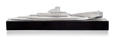 Lot 274 - A POLISHED ALUMINIUM PRESENTATION DESK MODEL OF A SUBMARINE, CIRCA 1930