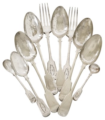 Lot 24 - A QUANTITY OF FLATWARE FROM THE BLACK BALL LINE, CIRCA 1870