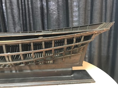 Lot 28 - AN OPEN-FRAMED MODEL BELIEVED TO BE FOR THE BRIG 'ARETHUSA', CIRCA 1854
