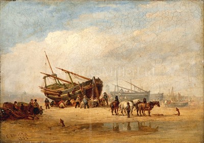 Lot 14 - EDWARD DUNCAN (BRITISH, 1803-1882) - YARMOUTH BEACH