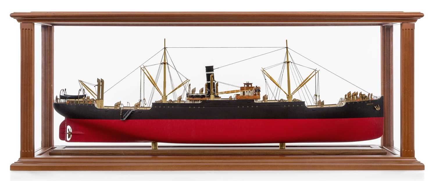 Lot 101 - A BUILDER'S STYLE MODEL FOR THE S.S. BEATUS, BUILT BY ROPNER OF STOCKTON FOR TEMPUS SHIPPING CO. LTD., 1925