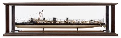 Lot 247 - A FINE 1:48 SCALE BUILDER’S-STYLE MODEL FOR THE 30-KNOT TORPEDO BOAT DESTROYER H.M.S. WHITING BUILT IN 1896