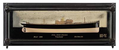 Lot 98 - A 1:96 SCALE BUILDER’S MIRROR BACKED HALF BLOCK MODEL FOR THE S.S. FAUNUS, 1891