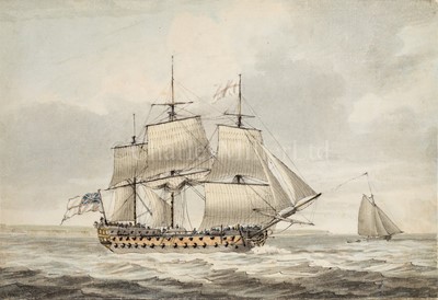 Lot 171 - ATTRIBUTED TO WILLIAM ANDERSON (BRITISH, 1757-1837) - H.M.S. 'VANGUARD' FLYING NELSON'S FLAG