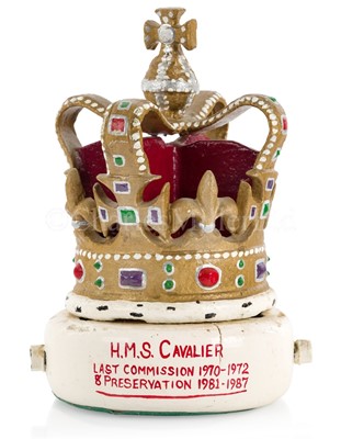 Lot 283 - THE JACK STAFF CROWN FROM THE C-CLASS DESTROYER H.M.S. CAVALIER, 1944