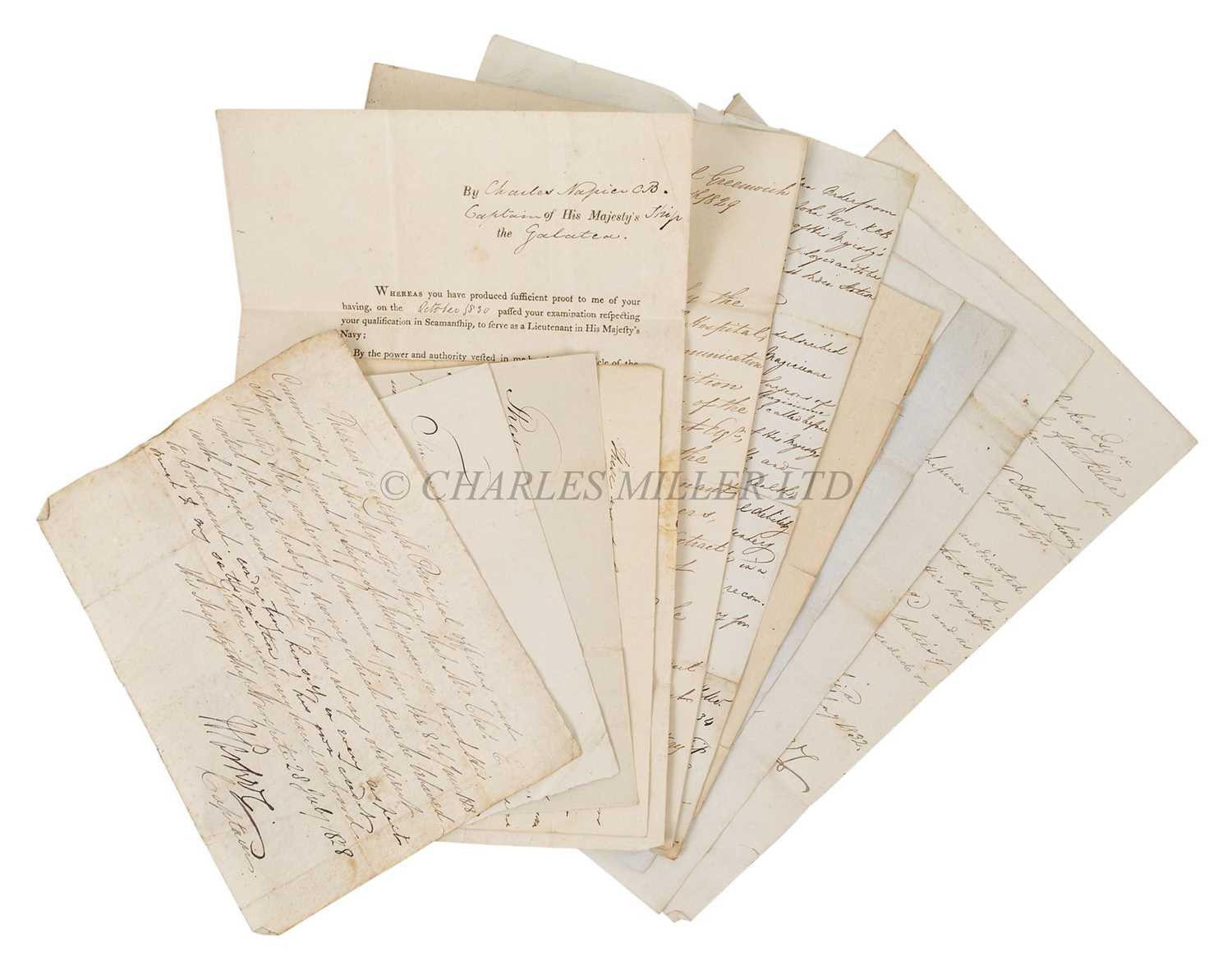 Lot 150 - A GROUP OF EARLY-MID 19TH CENTURY NAVAL EPHEMERA