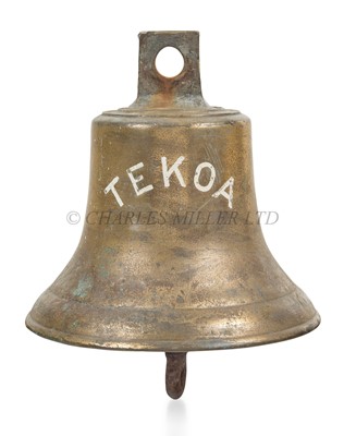 Lot 100 - THE SHIP'S BELL FROM M.V. TEKOA, 1966