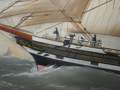 Lot 16 - EDOUARD ADAM OF LE HAVRE (1847-1929): The iron clipper 'Ravenscrag' requesting a pilot