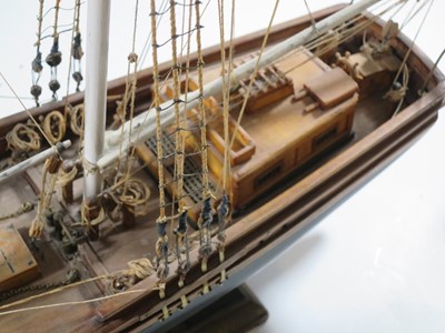 Lot 5 - A WELL-RIGGED MODEL OF A 19TH CENTURY TWIN-MASTED TRADING SCHOONER