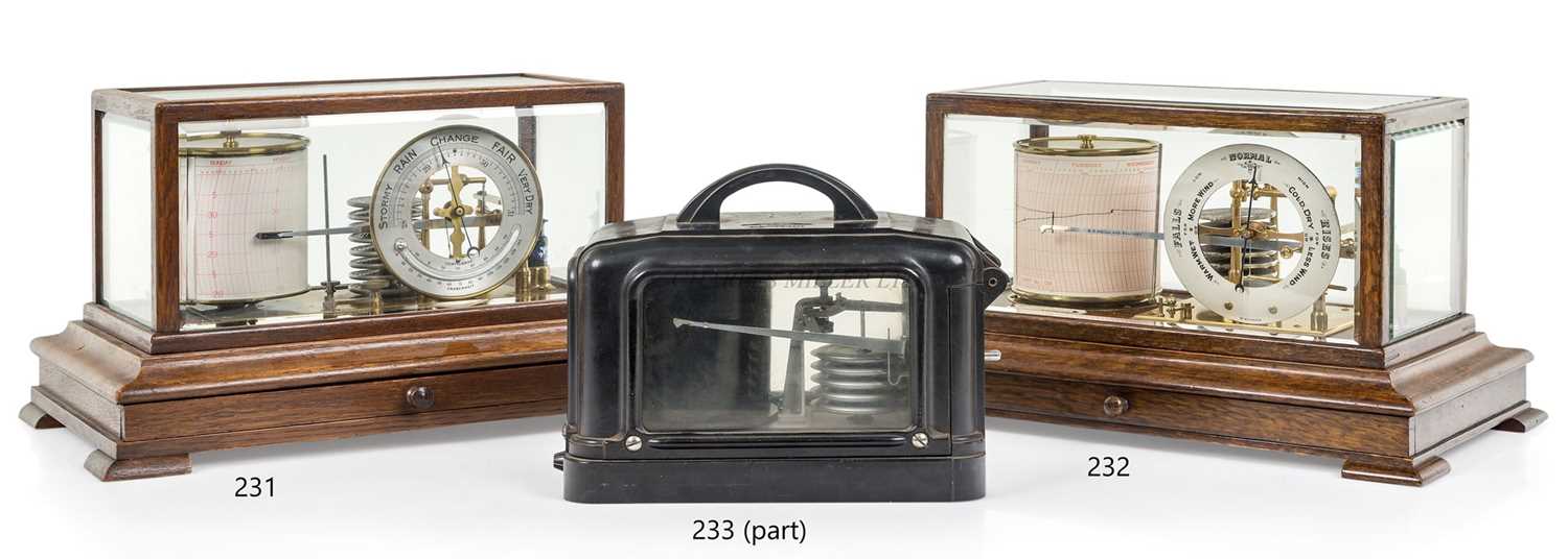 Lot 231 - A RECORDING BAROGRAPH RETAILED BY HARRODS, LONDON, CIRCA 1920