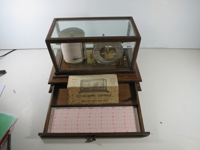 Lot 231 - A RECORDING BAROGRAPH RETAILED BY HARRODS, LONDON, CIRCA 1920