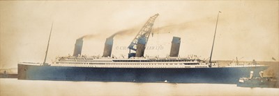 Lot 71 - A LARGE FORMAT PRE-DISASTER PHOTOGRAPHIC POSTCARD OF R.M.S. TITANIC