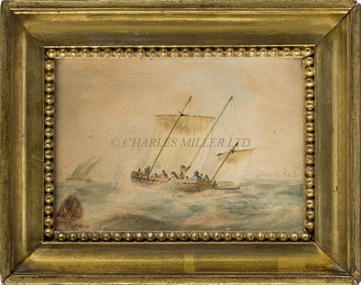 Lot 113 - NICHOLAS POCOCK (BRITISH, 1740-1821) Rowing Admiral Hawkins-Whitshed to shore; Returning under sail