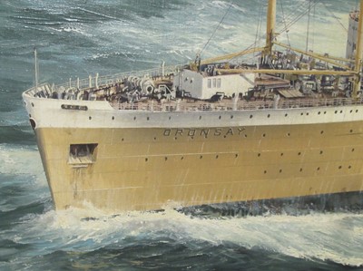 Lot 90 - δ OIL PAINTING BY R G LLOYD OF THE SS ORONSAY