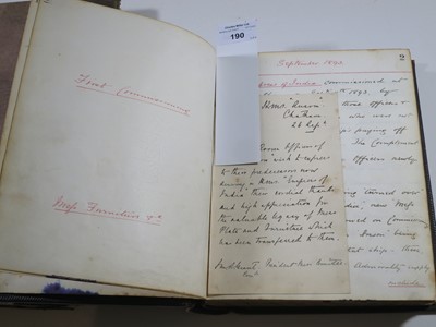 Lot 190 - WARDROOM BOOK EMPRESS OF INDIA AND JOURNAL FOR RENOWN