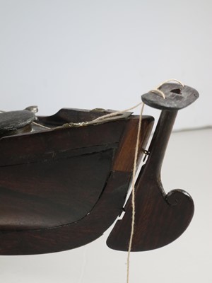 Lot 18 - AN ATTRACTIVE MODEL OF A LUG RIGGED, DROP-KEEL CANOE, CIRCA 1890