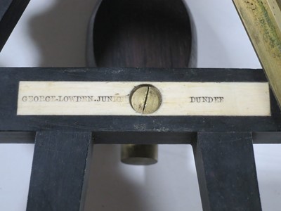 Lot 239 - Ø A 9½IN. RADIUS VERNIER OCTANT BY GEORGE LOWDEN JUNIOR, DUNDEE, CIRCA 1840