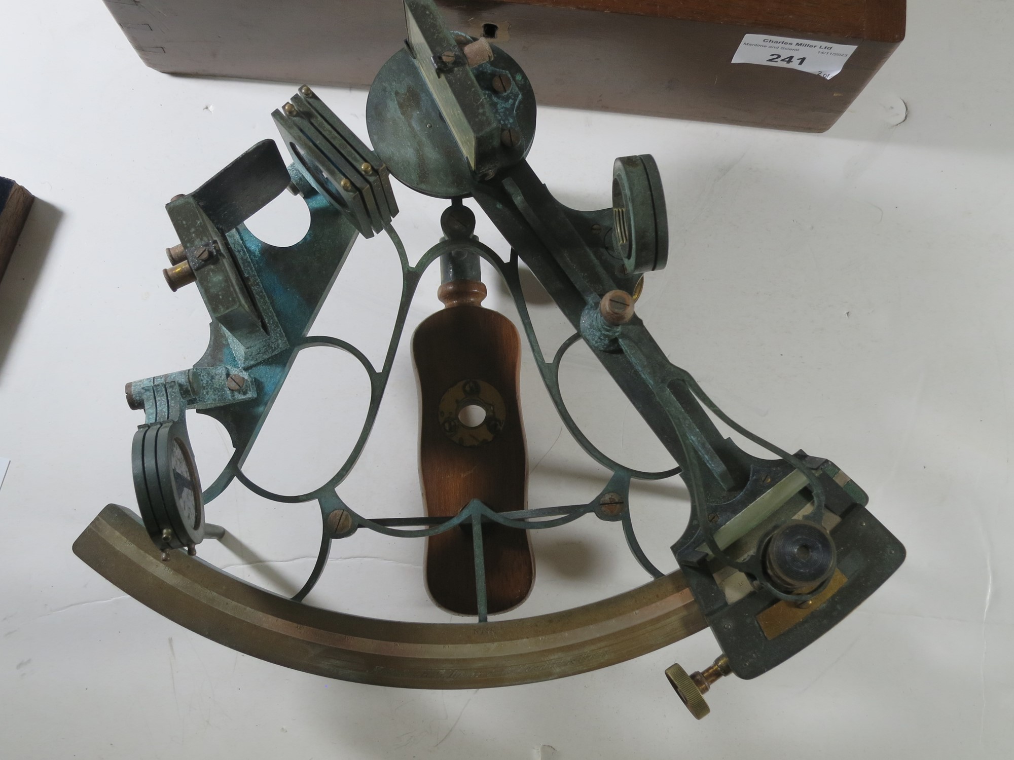 Lot 241 - A 7IN. RADIUS VERNIER SEXTANT BY HEATH AND