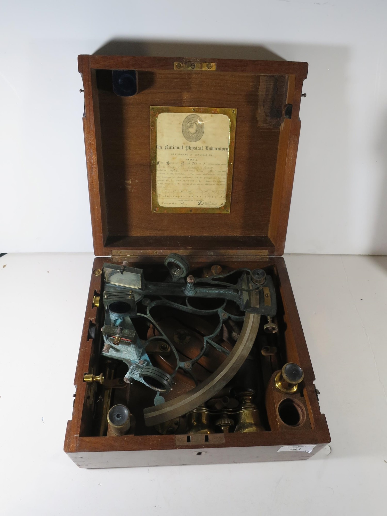 Lot 241 - A 7IN. RADIUS VERNIER SEXTANT BY HEATH AND