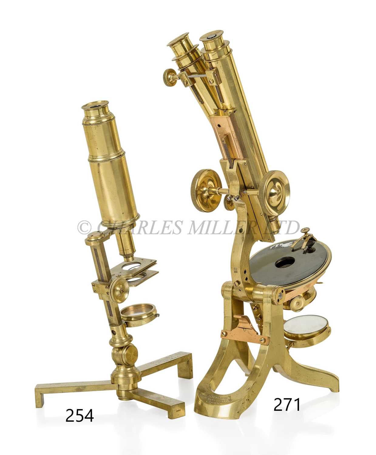 Lot 271 - A 19TH CENTURY BINOCULAR MICROSCOPY BY SWIFT & SON, LONDON