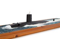 Lot 342 - A WATERLINE MODEL OF H.M. SUBMARINE CONQUEROR...