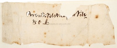 Lot 131 - A RARE SIGNATURE OF LORD NELSON AS BRONTE NELSON OF THE NILE