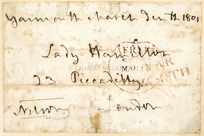 Lot 129 - AN AUTOGRAPHED WRAPPER FROM ADMIRAL LORD NELSON