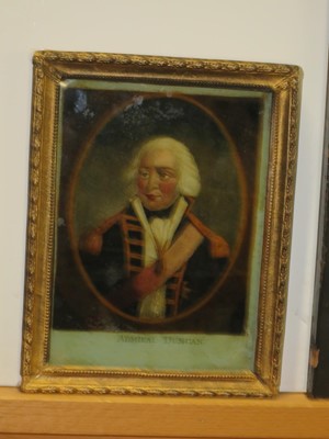 Lot 118 - A REVERSE GLASS PAINTED PORTRAIT OF ADMIRAL LORD NELSON