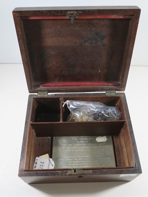 Lot 137 - A WOOD SHAVING BOX, REPUTEDLY BELONGING TO CAPTAIN HARDY