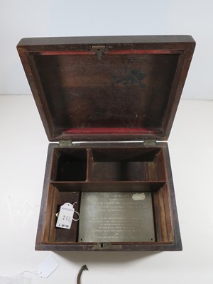 Lot 137 - A WOOD SHAVING BOX, REPUTEDLY BELONGING TO CAPTAIN HARDY