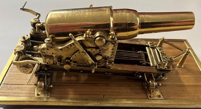 Lot 189 - CAST BRASS MODEL MUZZLE LOADING GUN, CIRCA 1860