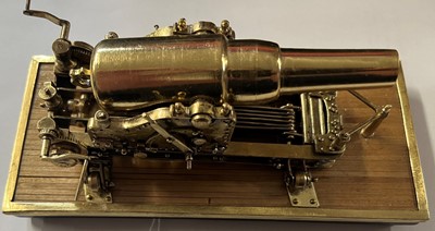 Lot 189 - CAST BRASS MODEL MUZZLE LOADING GUN, CIRCA 1860