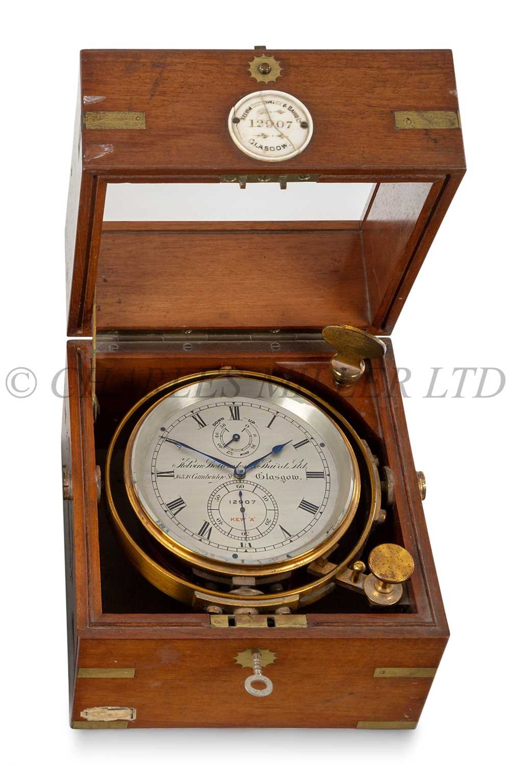 Lot 291 - Ø A TWO-DAY MARINE CHRONOMETER BY KELVIN BOTTOMLEY & BAIRD LIMITED, GLASGOW, CIRCA 1925